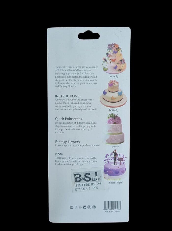 BSI 299 (2)Cake Decor Set Of 3Pcs Five Petals Flower Shape Plunger Cutter Set | BSI 299