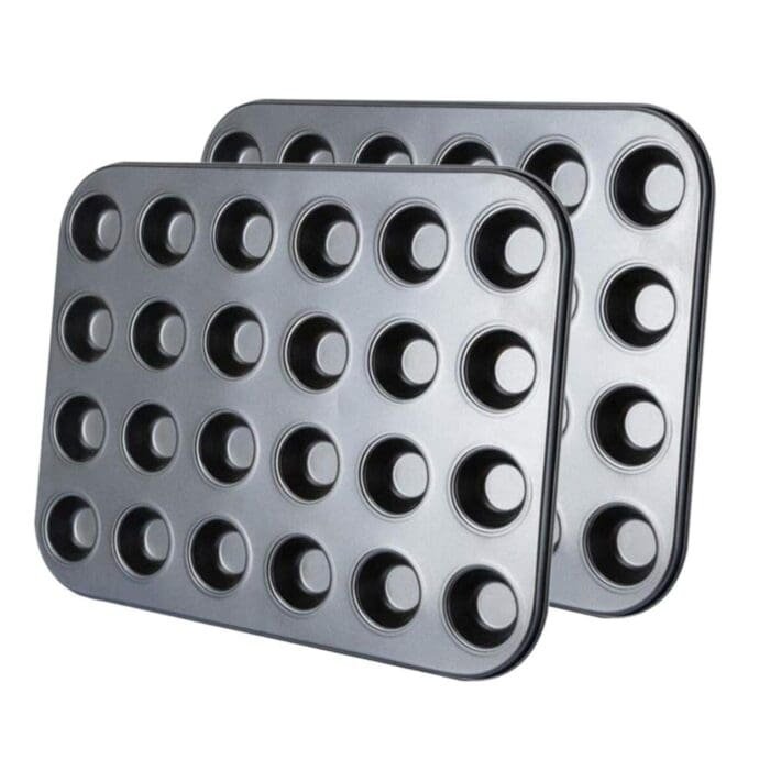 BakeGuru® 24cup cakes Carbon Non-Stick Molds/Tins/Pans/Trays for both Oven and Cooker | BSI 43