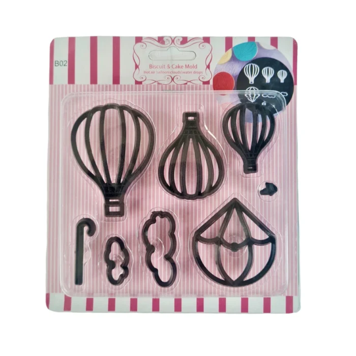 BakeGuru Cake Decor Hot air ballooncloudswater drops shaped Plastic Fondant Cookie Cutters | BSI 432