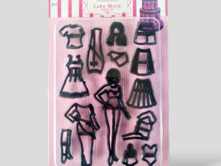 BakeGuru Cake Decor Fashion Girl Set Plastic Fondant Cookie Cutters | BSI 438
