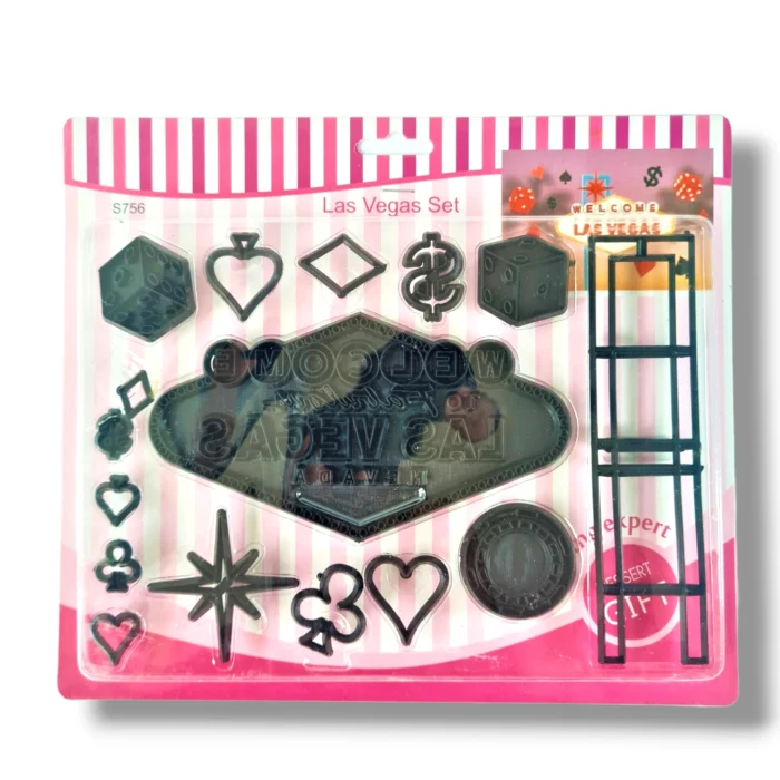 BakeGuru Cake Decor Las Vegas Set Plastic Fondant Cookie Cutters | BSI 440