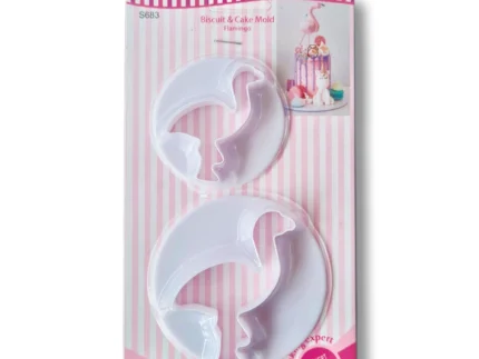 BakeGuru Cake Decor 2Pcs Flemingo Shape Plastic Fondant Cookie Cutters | BSI 461