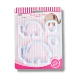 BSI 462BakeGuru Cake Decor 2Pcs Plastic Elephants Shape Plastic Fondant Cookie Cutters | BSI 462