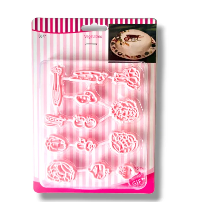 BakeGuru Cake Decor Vegetables Shape Plastic Fondant Cookie Cutters | BSI 496