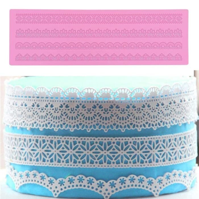 Border Theme Silicone Cake Mat Fondant Cake Decorating Molds | Cake Border Theme Cake Decor Mold | Sugar Lace Baking Mat DIY Embossing Pad | BSI 516