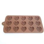 BSI 525 2Food Grade Silicone Heart Shape 15 Cavity Reusable Chocolate Mould | Fondant Chocolate Resin Clay Candle Mould | BSI 525