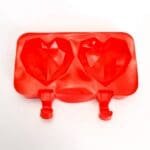 BSI 527 (1)2 Cavities Heart Shape Silicone Popsicle Molds, BPA Free Homemade Ice Cream Bar Mold Ice Pop Molds | BSI 527