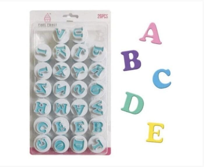 Cake Decor 26 Pieces Easy Mini Uppercase Alphabet Fondant Letter Plunger Cutter Set | BSI 651