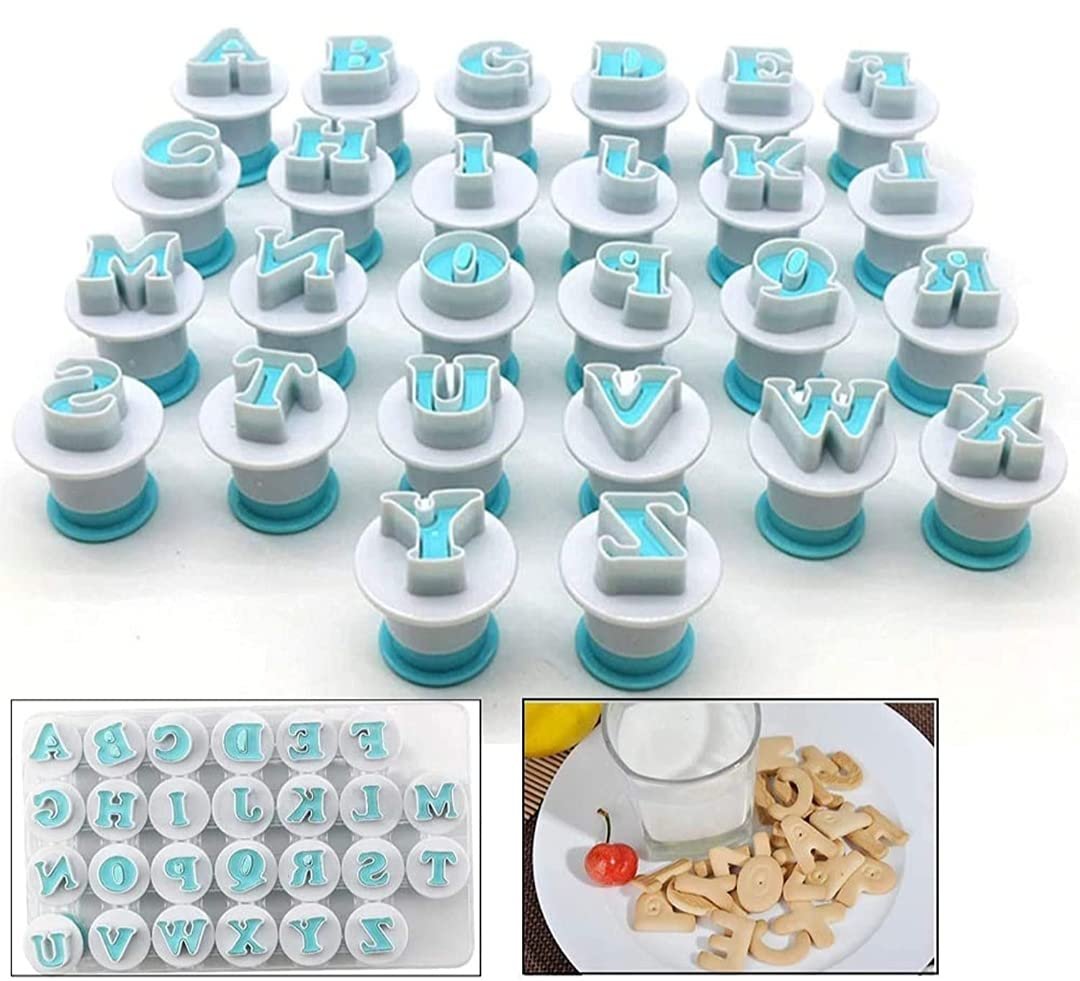 Fondant Letter Cutters, Alphabet Cutters, Letter and Number Fondant Cutters  Set, 40-Pieces, Cookie Fondant Cake Mould Letter Cutters for Fondant Icing