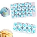 Cake Decor 36 Pieces Easy Mini Uppercase Alphabet Fondant Letters and Numbers Plunger Cutter Set | BSI 652