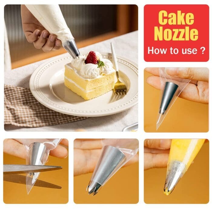 Stainless Steel 24 Nozzle Piping Set for Cake Decoration and Icing, 17x11.2x4.8cm (Off-white) BSI-73