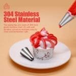 Stainless Steel 24 Nozzle Piping Set for Cake Decoration and Icing, 17x11.2x4.8cm (Off-white) BSI-73