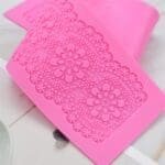 Silicone Cake Mat Fondant Cake Decorating Molds | Cake Brim Border Flower Decor Mold Sugar Lace Baking Mat DIY Embossing Pad | BSI 513