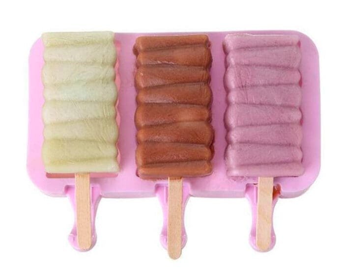 3 Cavities Silicone Popsicle Molds with Lid, BPA Free Homemade Ice Cream Bar Mold Ice Pop Molds | BSI 520