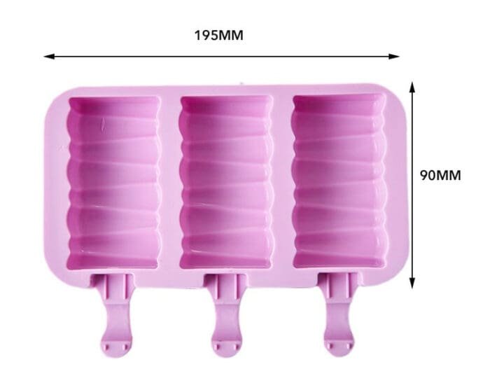 3 Cavities Silicone Popsicle Molds with Lid, BPA Free Homemade Ice Cream Bar Mold Ice Pop Molds | BSI 520