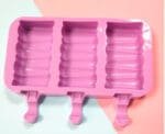 3 Cavities Silicone Popsicle Molds with Lid, BPA Free Homemade Ice Cream Bar Mold Ice Pop Molds | BSI 520