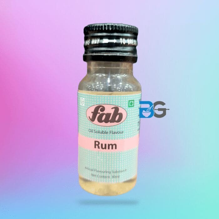 Fab Essence Rum Flavor for Ice Cream| sweet | Cake |Cookie |Cupcake |Dessert Icing |baking Brownies | juice |Pudding |Frosting Tea – 30ML | BSI-1023