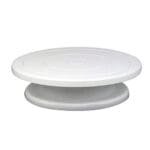 BakeGuru® 28cm Cake Turntable Revolving Decorating Stand (Turning Table | 360° Rotating) | Plastic White Turn 360 Degree Smooth 12 Inch 30 Cake decorating table with 360 turning ability | BSI 51 | BSI 51