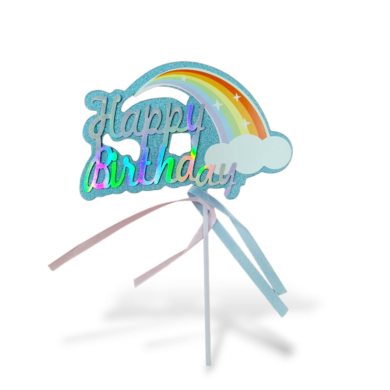 7th Birthday Rainbow Cake Topper (Laser Cut SVG File) - Em is Crafty