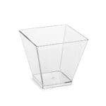 Mousse Cup Square shape | Disposable Appetizer Cup Dessert Cup, Shot Cups for Desserts, Appetizers, Puddings, Mousse | PS-4 (pack of 12)