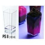 Mousse Cup Square Shape Straight | Disposable Appetizer Cup Dessert Cup, Shot Cups for Desserts, Appetizers, Puddings, Mousse | PS - 8 (pack of 12)