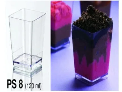 Mousse Cup Square Shape Straight, Disposable Appetizer Cup Dessert Cup,  Shot Cups for Desserts, Appetizers, Puddings, Mousse