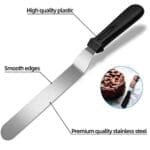 6 Inch Bend Slice Palette Knife | Icing Stainless Steel Spatula with Black Handle | BSI 144