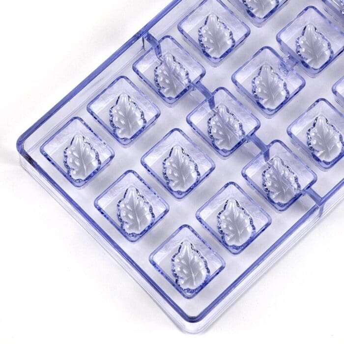 24 Cavity Plastic Chocolate Mould Leaf Shape Polycarbonate Chocolate Mould Baking Pastry Cake Decoration Bakery Tools | BSI 276