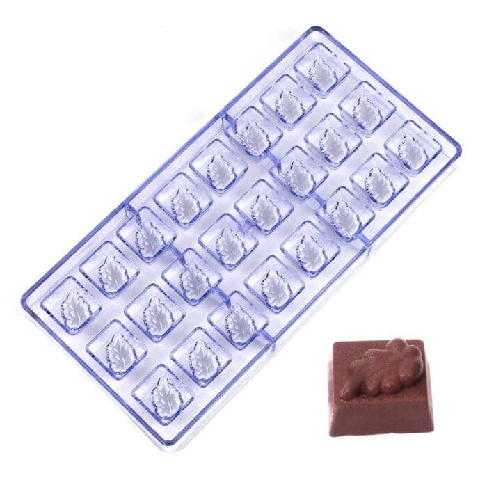 24 Cavity Plastic Chocolate Mould Leaf Shape Polycarbonate Chocolate Mould Baking Pastry Cake Decoration Bakery Tools | BSI 276