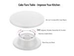 BakeGuru® 28cm Cake Turntable Revolving Decorating Stand | Plastic White| 360 Degree Smooth Turn 12 Inch | BSI 51A