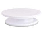 BakeGuru® 28cm Cake Turntable Revolving Decorating Stand | Plastic White| 360 Degree Smooth Turn 12 Inch | BSI 51A