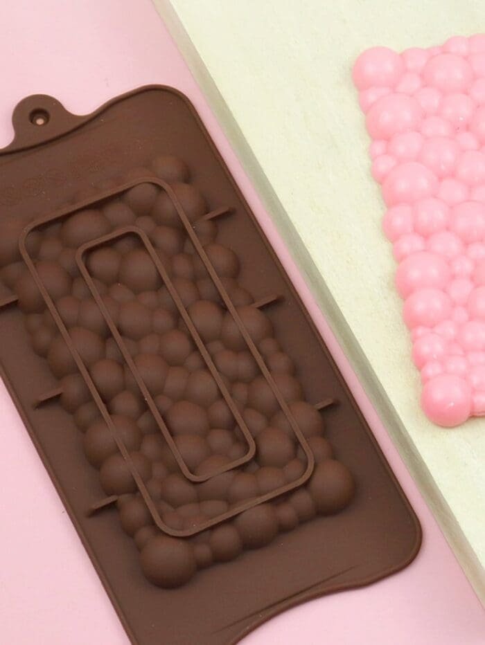 Silicone - Bubble Chocolate Bar Mold | Non-Stick Reusable, Kitchen Rubber Tray for Ice, Crayons, Fat Bombs, and Soap, Gummy Molds, Dishwasher Safe Silicone | BSI 638