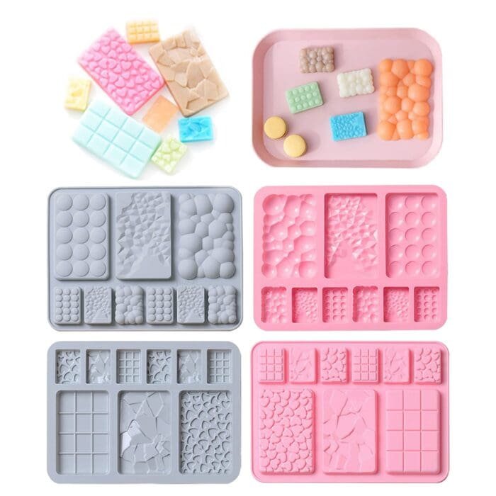 Silicone - 9*1 Chocolate Bar Molds | Non-Stick Reusable, Kitchen Rubber Tray for Ice, Crayons, Fat Bombs, and Soap, Gummy Molds, Dishwasher Safe Silicone | BSI 645