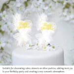 Heart shape Feather Cake Topper | bsi 765