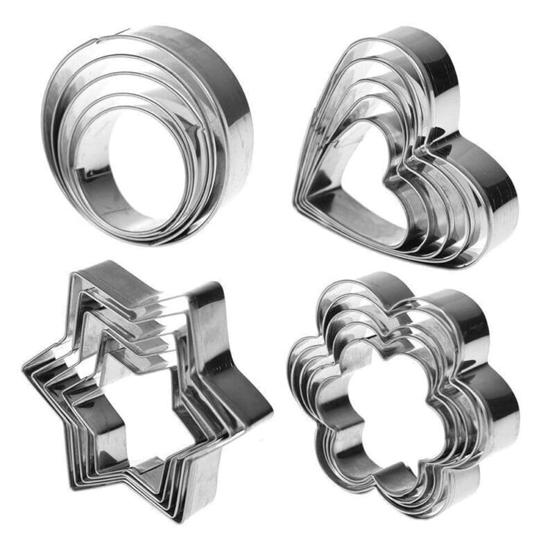 Cookie Cutter, Heart Shape, Star Shape, Flower & Round Shape Cookie Cutter | Steel Cookie Cutter | BSI 84