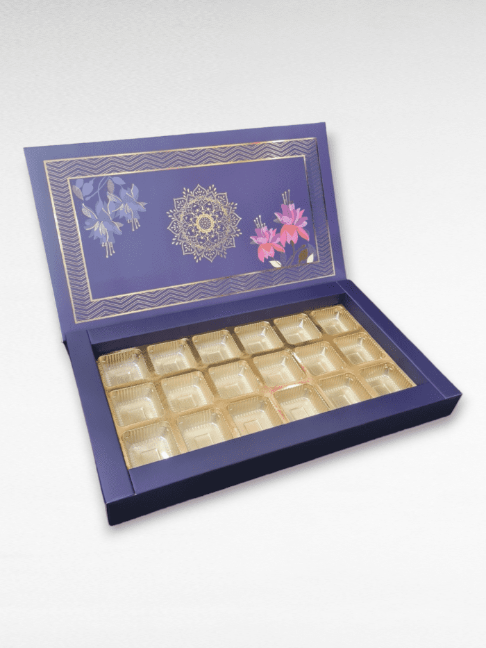 18 Cavity 3*6 | Elegant Navy Blue Boxes , Chocolates Packaging Boxes, Surprise Gift Box, Cookies Storage, Birthday Gift Hamper [pack of 10]