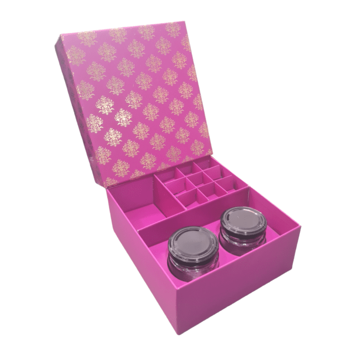 Rigid Hamper Boxes | Jar Boxes | Chocolates Packaging Boxes, Surprise Gift Box, Birthday Gift Hamper | Brilliant Dark Pink Design