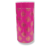 Airtight Tin Jars | Tin container | Dryfruit Box | chocolate box | Spice Box | Brilliant Dark Pink Design [ Pack of 6] | Leela 4054
