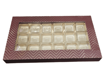 18 Cavity 3*6 | Brown with Golden Embossed Window Boxes , Chocolates Packaging Boxes, Surprise Gift Box, Cookies Storage, Birthday Gift Hamper [pack of 10]