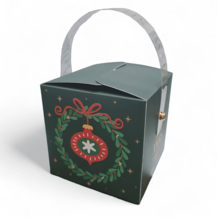 Christmas Handheld Gift Box Small , Chocolate Candy , Biscuit Packaging Box , Christmas New Year Party Gift Box , Decoration | Leela 2701 (Pack of 10) | Green Colour