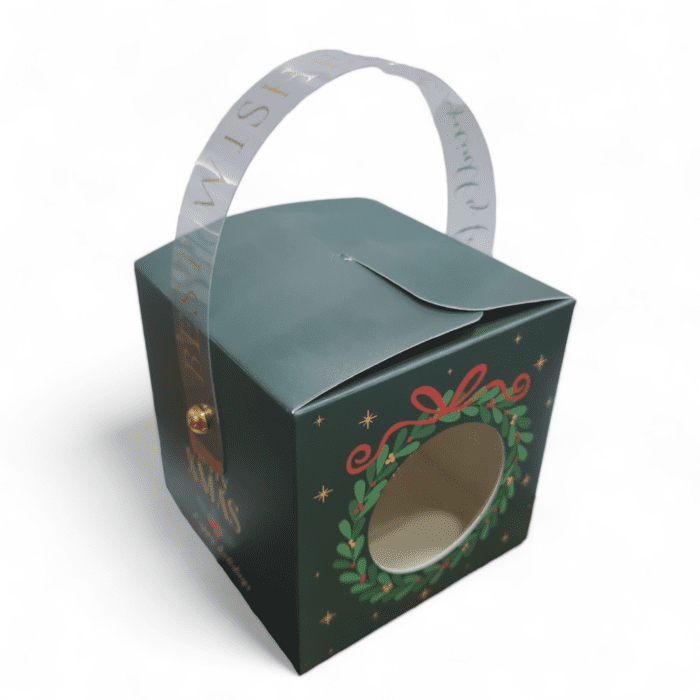 Christmas Handheld Gift Box Small , Chocolate Candy , Biscuit Packaging Box , Christmas New Year Party Gift Box , Decoration | Leela 2701 (Pack of 10) | Green Colour