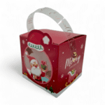 Christmas Handheld Gift Box Small ,Chocolate Candy ,Biscuit Packaging Box,Christmas New Year Party Gift Box ,Decoration | Leela 2702 (Pack of 10) | Dark Red Colour