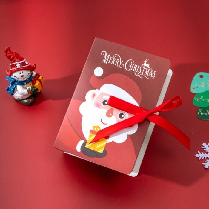 Book Shape Merry Christmas Candy Bag, Xmas, Santa Claus Gift Box For Party Decoration | Leela 2703 (Pack of 10) | Red Colour