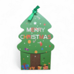 Merry Christmas Cartoon Candy Box Bag, Christmas Tree Santa Claus Gift Box ,Paper Box Gift Bag Container Supplies | Leela 2707 (Pack of 10) | Christmas Tree