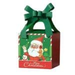 Merry Christmas Candy Box Gift Box With Ribbon ,Xmas Santa Claus Treat Candy Box Packages ,Party New Year Decor| Leela 2708 (Pack of 10) | Light Green Colour