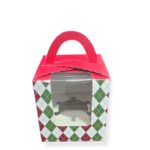 Christmas Cupcake Boxes, Christmas Cookie Boxes with Window Insert Handle, Christmas Muffin Pastry Holder Boxes ,Xmas Cupcake Gift Box, Bakery Treat Boxes for Christmas Party | Leela 8201 (Pack of 10)