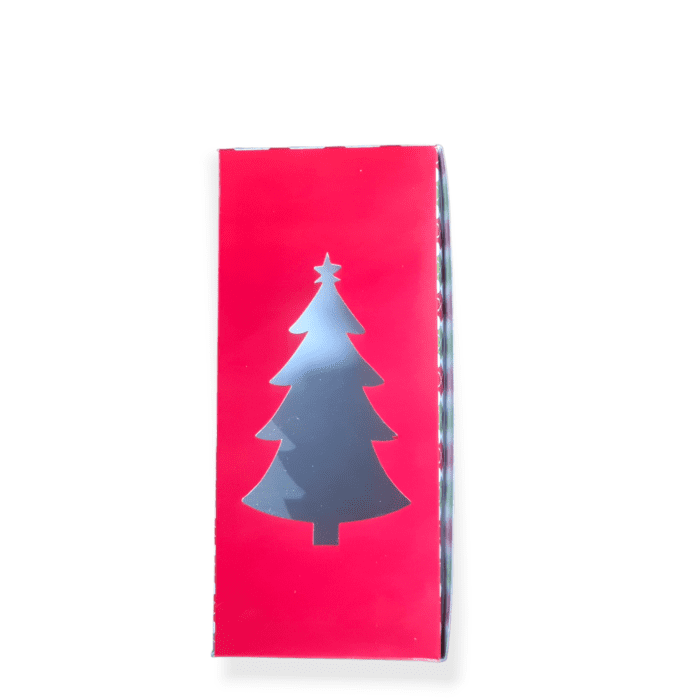 Christmas Theme Plum Cake Box, XMAS Tree Cutout Window, Plum Carriers | Leela 8210 (Pack of 10) | Green Colour