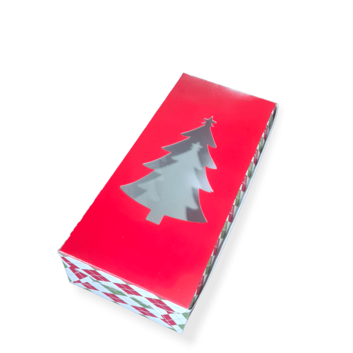 Christmas Theme Plum Cake Box, XMAS Tree Cutout Window, Plum Carriers | Leela 8210 (Pack of 10) | Green Colour