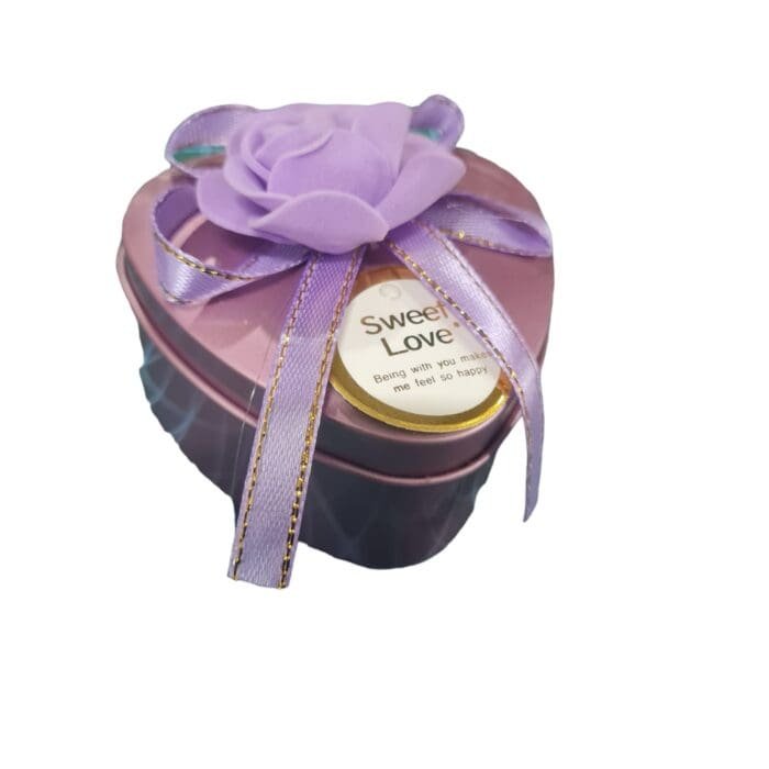 Heart Shaped Tin Box for for Multipurpose Use, Useful for Storing Small Stuff Like Small Jewellery, Medicine, Pills, Pen Drives, Candies, Keys, Earphones, Coins etc. Storage Box. | Leela 4014 | Pack of 12 | Light Purple colour