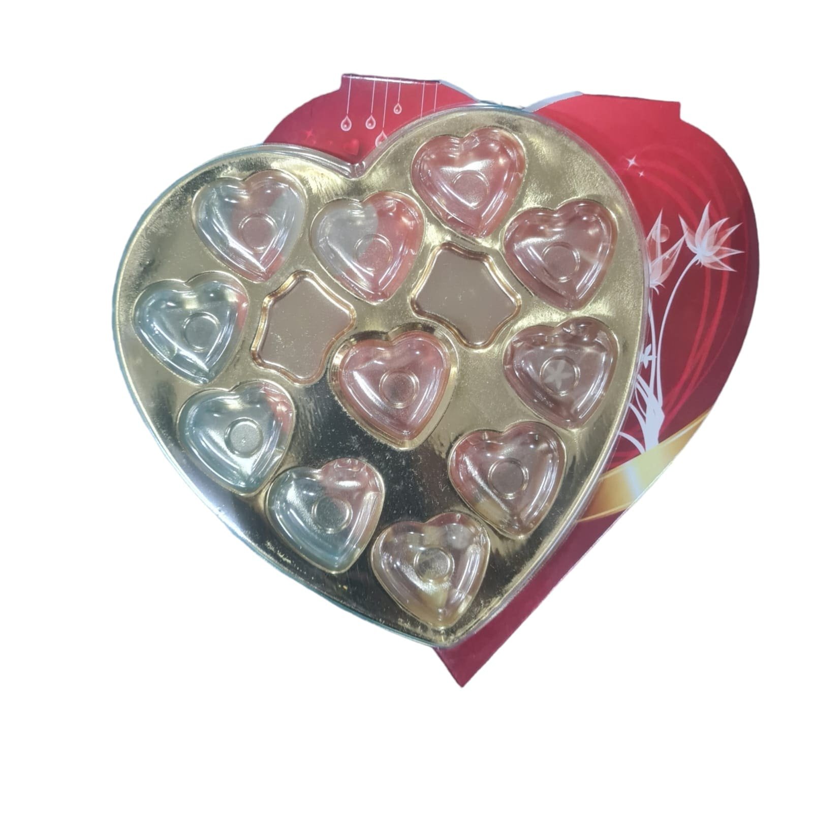 Valentina PVC Heart Shape Chocolate Box, [ PACK 25 ]